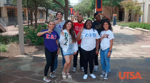 Students working on campus